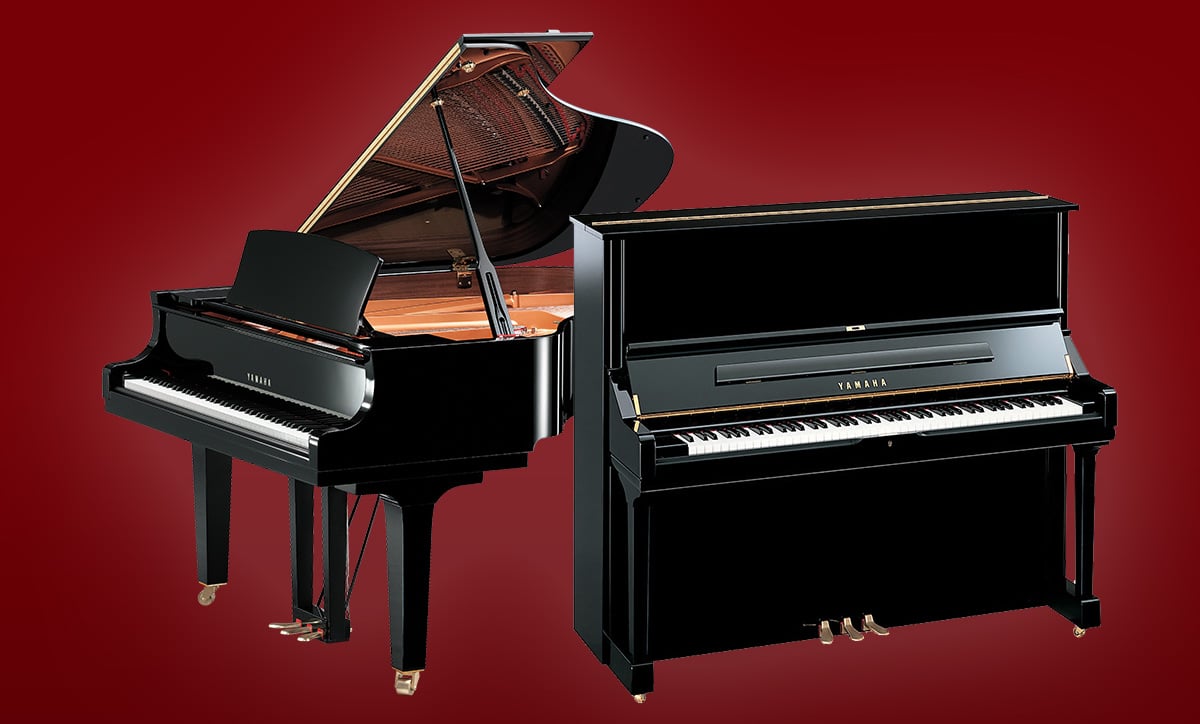 Yamaha acoustic grand and upright piano, showcasing premium craftsmanship and rich tonal quality. Perfect for any pianist.