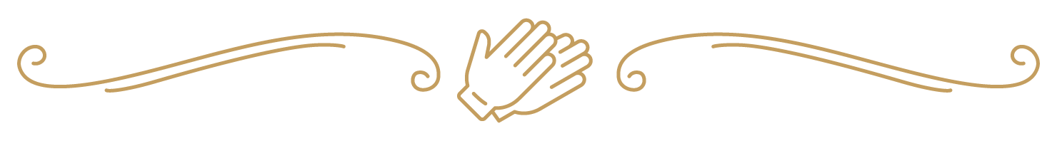 Elegant decorative clap hands graphic for Classic Pianos dealership promotions.