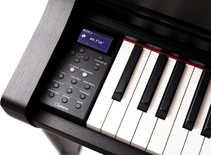 Closeup of a Yamaha Clavinova Piano Keyboard