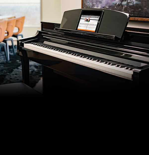 Digital piano with touch display, gloss finish, ideal for modern homes. Featured at Classic Pianos Denver.
