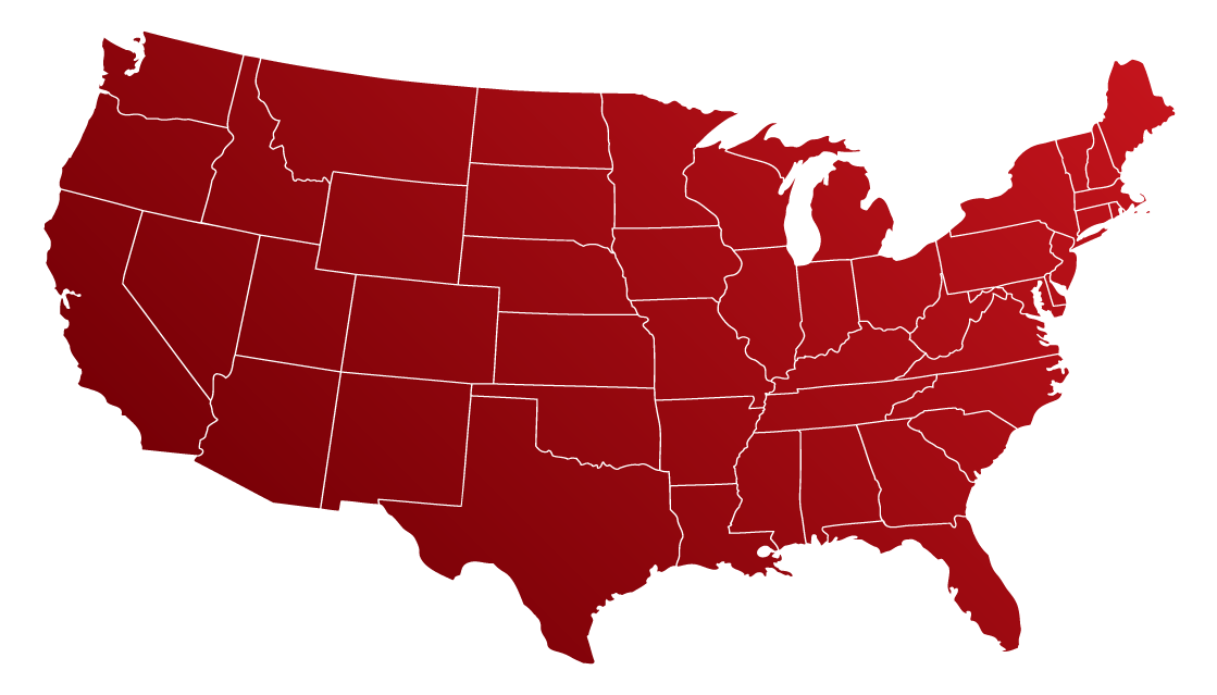 U.S. map highlighting service areas for Classic Pianos, Denver's premier piano dealer for quality instruments.